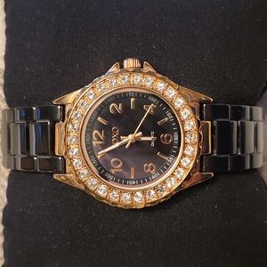 XOXO Metallic Black & Gold Watch